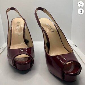Guess Women's Burgundy Heels, Size 5.5